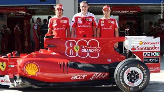 Alonso and Massa lined up the 800th race Alonso and Massa lined up the 800th race