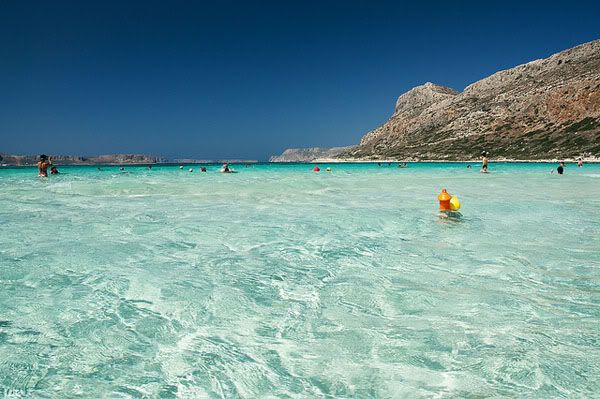 Blue water in Balos beach Blue water in Balos beach