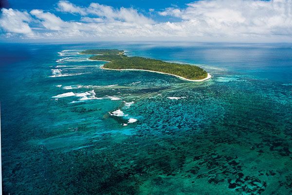 Desroches island aerial view Desroches island aerial view