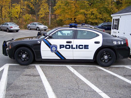 Dodge Charger Hemi police car side view Dodge Charger Hemi police car side view
