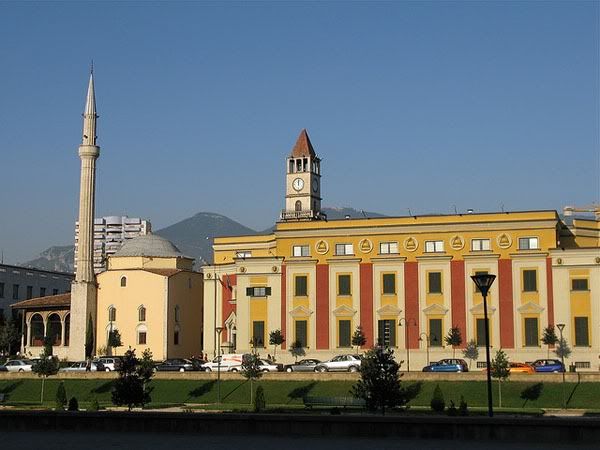 Government building, mosque and clock tower Government building, mosque and clock tower