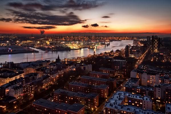 Winter sunset in Hamburg Winter sunset in Hamburg
