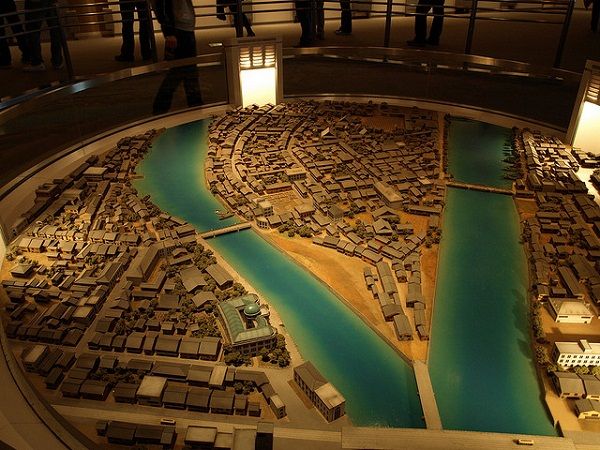 Hiroshima Peace Memorial Museum old town model Hiroshima Peace Memorial Museum old town model