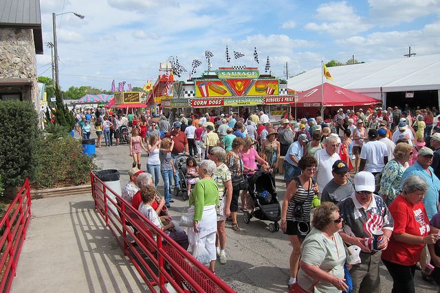 Many people at the Strawberry Festival in Florida Many people at the Strawberry Festival in Florida