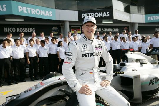 Michael Schumacher and the Petronas team Michael Schumacher and the Petronas team