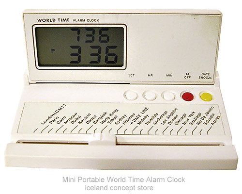 Mini world time alarm travel clock Mini world time alarm travel clock
