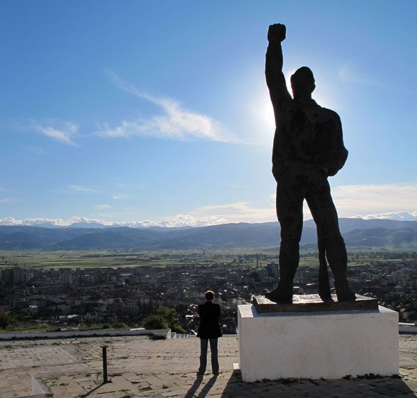 Partisan monument over Korca Partisan monument over Korca