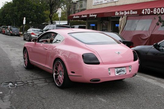 Pink Bentley rear view Pink Bentley rear view