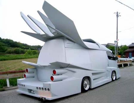 Van with giant wings Van with giant wings