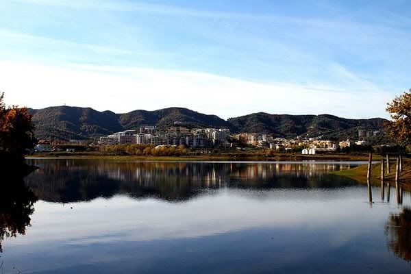 View of Tirana from the artificial lake and the Great Park View of Tirana from the artificial lake and the Great Park