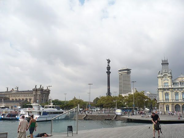 View of the Tower of Columbus from the port View of the Tower of Columbus from the port