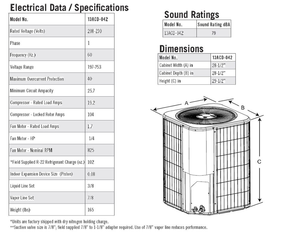 3-5-ton-ac-condenser-13-seer-nitrogen-charged-r22-unit-aire-flo-by-lennox