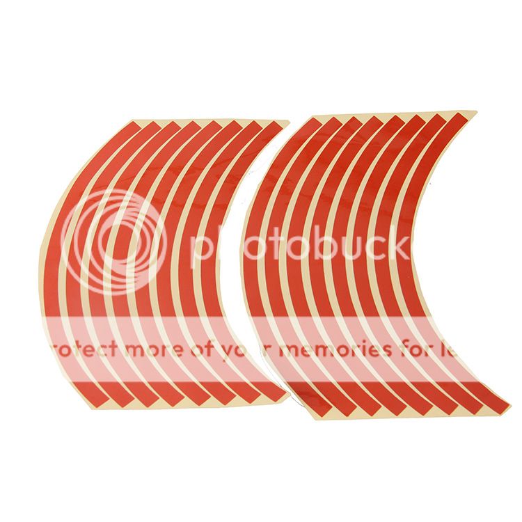 10'' 12''Car Motorcycle Wheel Rim Stripe Tape Reflective Stickers Decal Orange