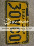 Vintage Metal Pennsylvania License Plate   1955   55   1950s   50s 