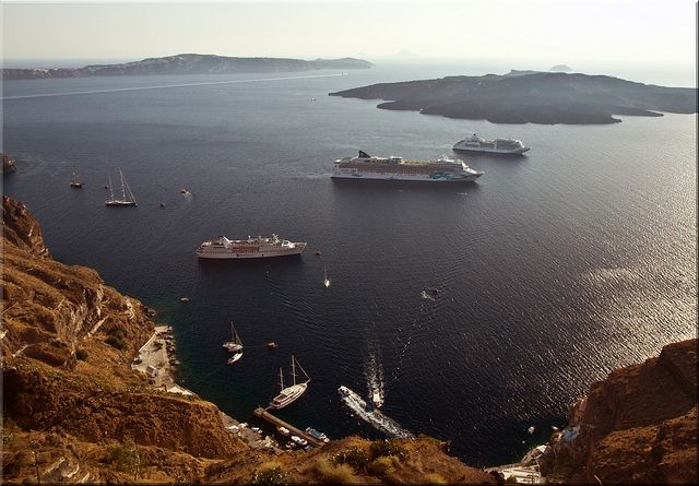 Cruise Ships in the Caldera