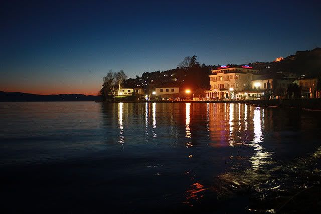 Night view of Ohrid