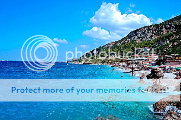 The blue Ionian sea in Vlore's beach