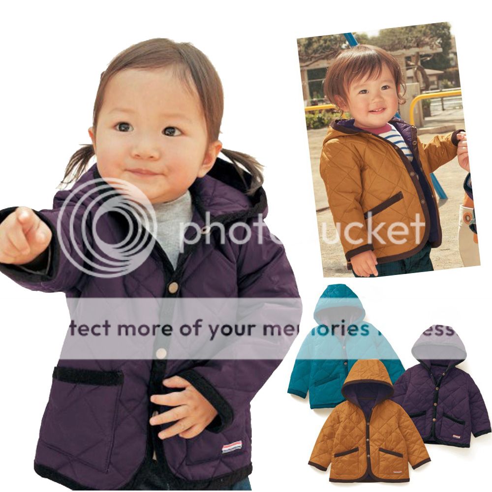 Cute Kids Baby Boys Girls Hooded Coat Toddler Two Color Jacket Hoodies 